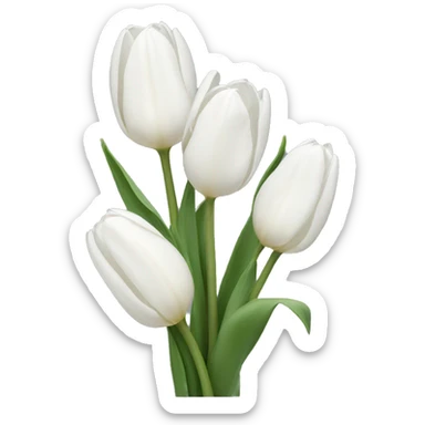 White tulips sticker
