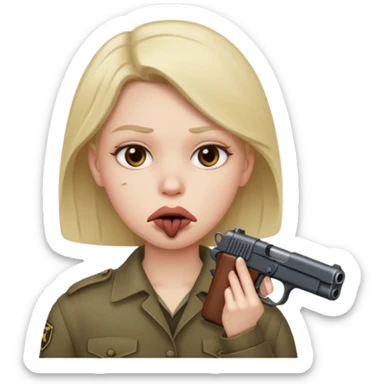 Gun in mouth sticker