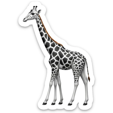 Girafe noir et blanc juste avec des traits pour la délimitation  sticker