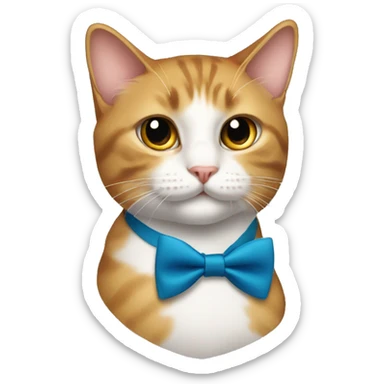 a cat wearing a bowtie sticker