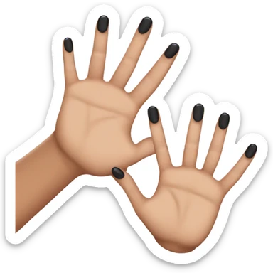 Black nails five fingers  sticker