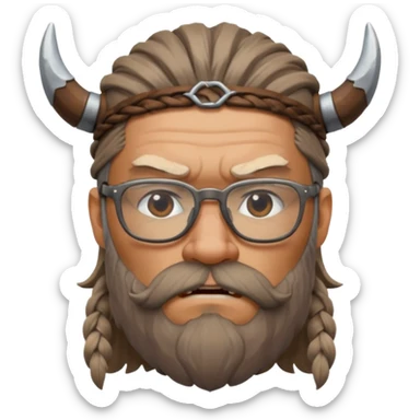 Glasses-Wearing wild viking büst sticker