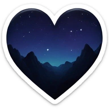 Dark Vibrant heart with the night sky in it sticker