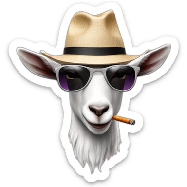 Cool goat sunglasses fedora smoking sticker