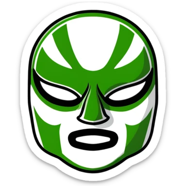 luchador mask in Milwaukee Bucks basketball team colors sticker