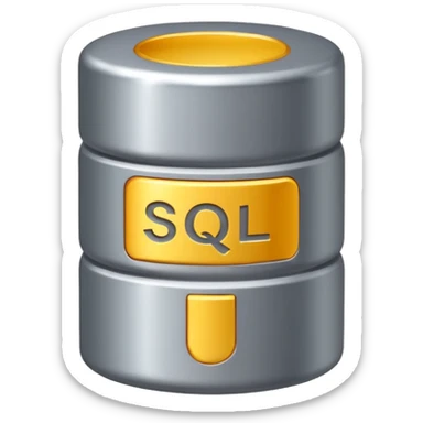 database cylinder with “SQL” letters on it sticker
