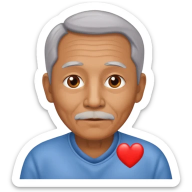 puedes crear una imagen de un abuelo de 63 años con una enfermedad cardiovascular?? sticker