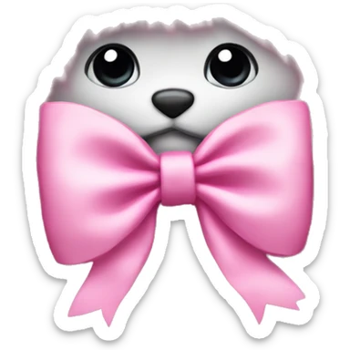 fluffy pink bow sticker