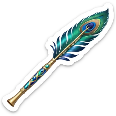 Peacock feather flute sticker