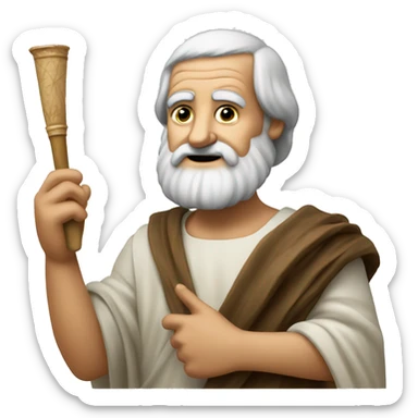 Aristotle holding a papyrus in his hand sticker