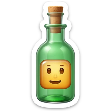 Message letter in green Bottle sticker