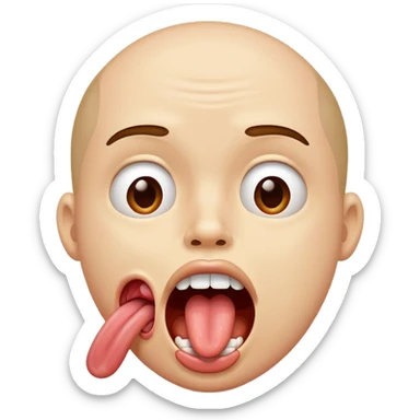 tongue hanging out of open mouth drooling  sticker