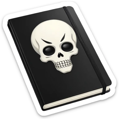 A plain black notebook with deathnote written on it like in the anime  sticker