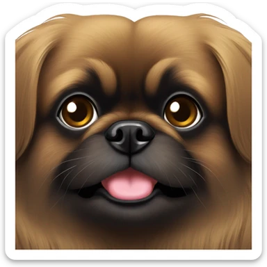 Dark brown Pekingese  sticker