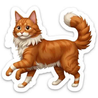 Maine Coon runs after Doberman sticker