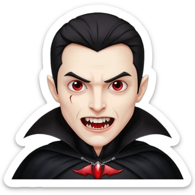 Vampire dracula – Pale figure with fangs and cape sticker