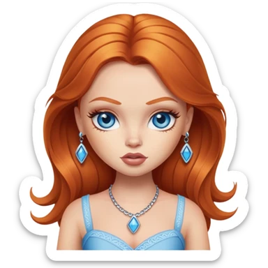pretty bratz baddie ginger, blue eye sticker