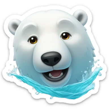 Swimming polar bear sticker