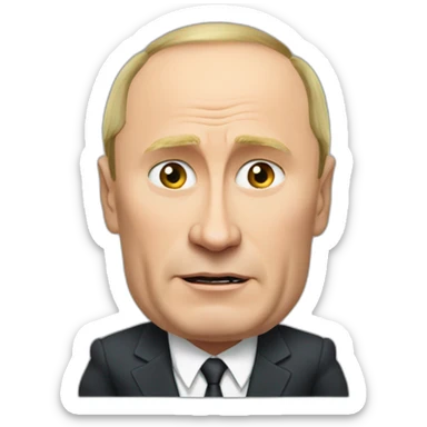 grumpy vladimir putin small wheelchair jump sticker