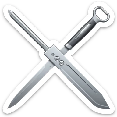 generate me a metalic cutter sticker