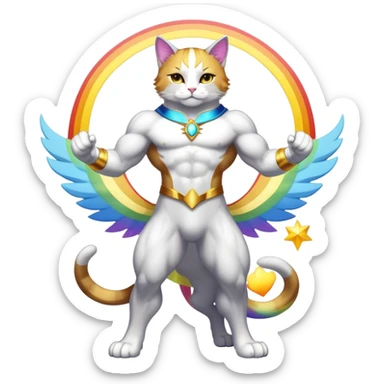Gay King Kong Super duper Transcendent celestial infinity cosmic galactic energy Mega neon unicorn dragon hydra hyper rare golden penguin Golden Divine god angel Omni Black and white Super muscular Buff sigma Gigachad cat full body tuxedo colored  sticker