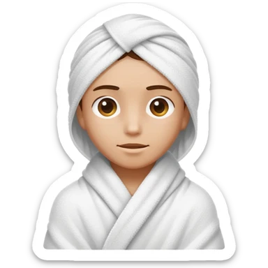 Person wrapped in towel after shower sticker