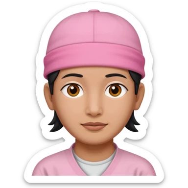 Dhaka topi emoji nepali people wear in head in rectangular size pink color  sticker