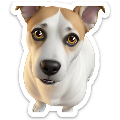 realistic dog looking at viewer sticker