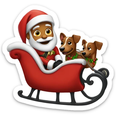 Santa and his sleigh, replacing the reindeer with daschunds wearing tuxedos sticker