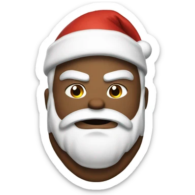 Santa with muscles and six pack  sticker