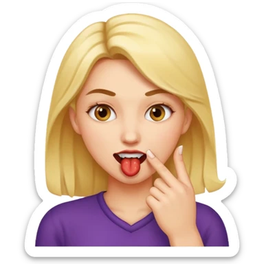 Mujer mordiéndose el dedo sticker