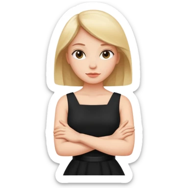 Woman Gesturing N, A woman with arms crossed forming an 'X' sticker