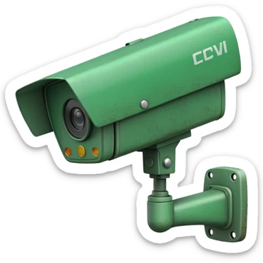 Side view of green cctv camera facing left  sticker