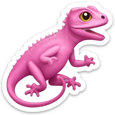A pink lizard sticker