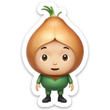 An onion morphed into a human sticker