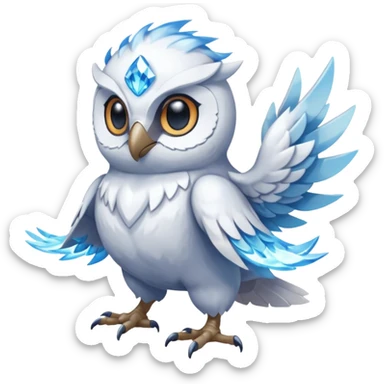 Cool Crystallic Feral Rowlet-Reshiram-fusion sticker