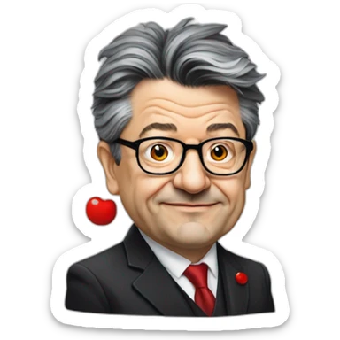 jean luc mélanchon avec un nez rouge de clown sticker