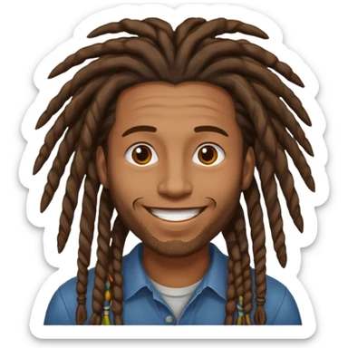 man with dreadlocks sticker
