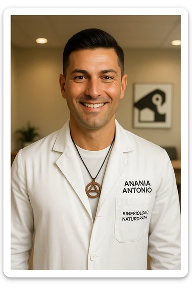 Kinesiologo chiamato Antonio Anania, immagini iperrealistiche sticker