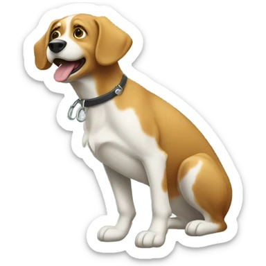 A dog peeing on a tree sticker