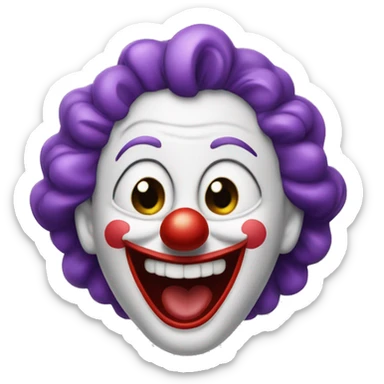 clown laughing hysterically with tear drop sticker