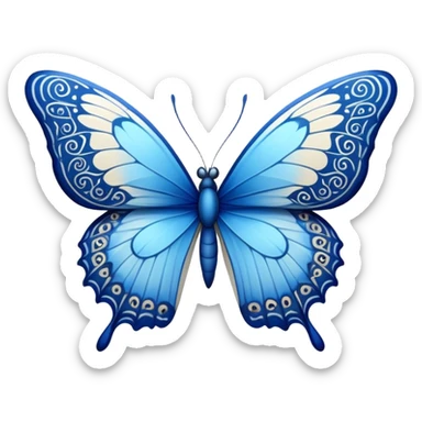 Beautiful blue butterfly with detailed wings sticker