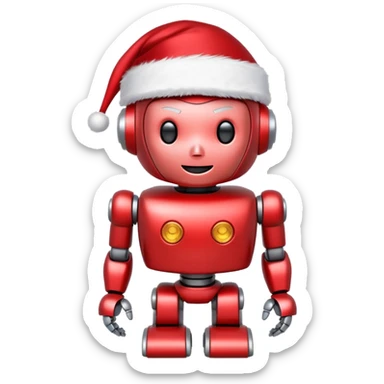 robot with a santa hat  sticker