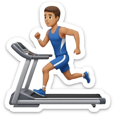man running on treadmill in gym sticker