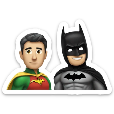 Batman next to robin sticker