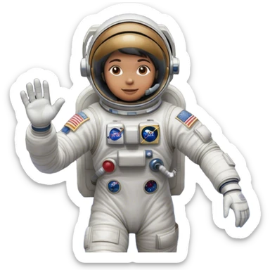 👨‍🚀 Cinematic Realistic Astronaut – A highly detailed depiction of an astronaut in a state-of-the-art space suit, floating weightlessly in the vast expanse of space. The reflective visor captures the distant Earth, while intricate suit details and soft lighting create an immersive sense of realism. sticker