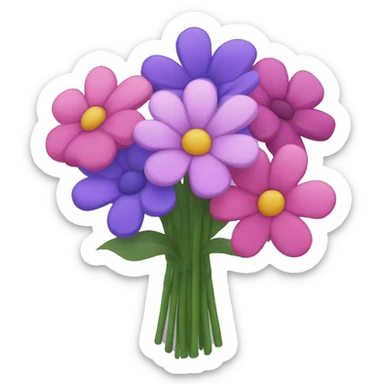 Pink and purple flower bouquet  sticker