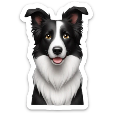 female border collie white and black sticker