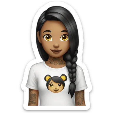 young girl with tattoo sticker