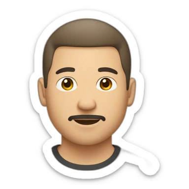 Light skinned asian guy with trimmed goatee.crew cut hair sticker